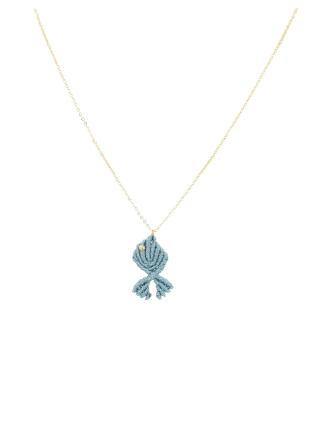LOTT. ketting Vis Light Blue/Goud Verguld