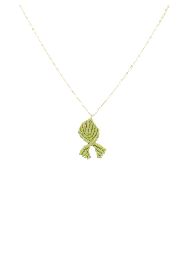 LOTT. ketting Vis Light Green/Goud Verguld