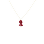 LOTT. ketting Vis Deep Red/Goud Verguld