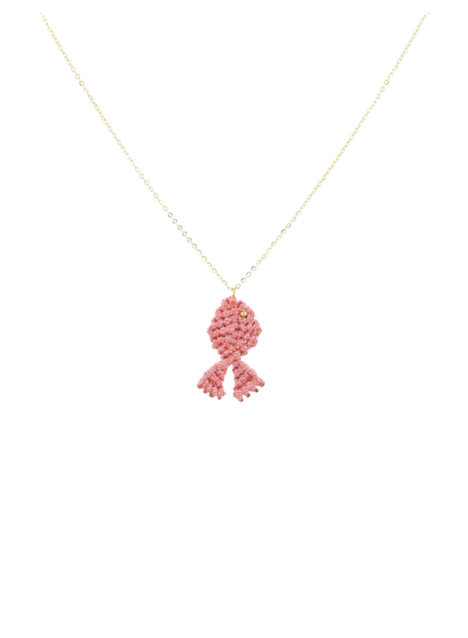 LOTT. ketting Vis Light Pink/Goud Verguld