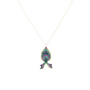 LOTT. ketting Vis M Multi Purple/Goud Verguld