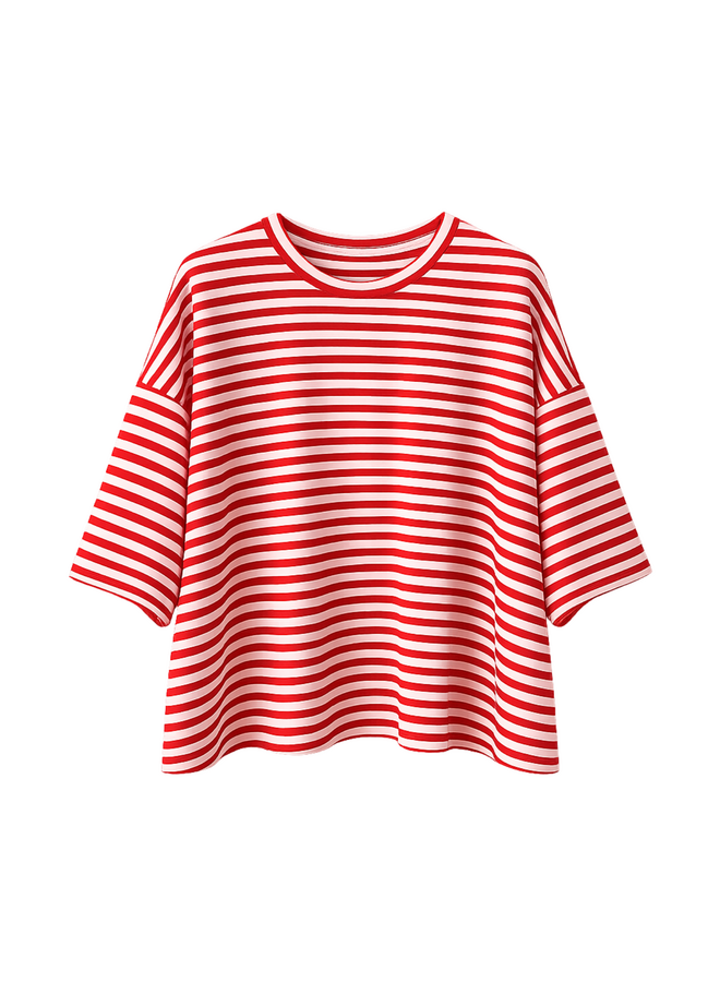 T-shirt Nowie Gestreept Roze/Rood Onesize