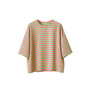 T-shirt Nowie Gestreept Neon Roze/Neon Groen Onesize
