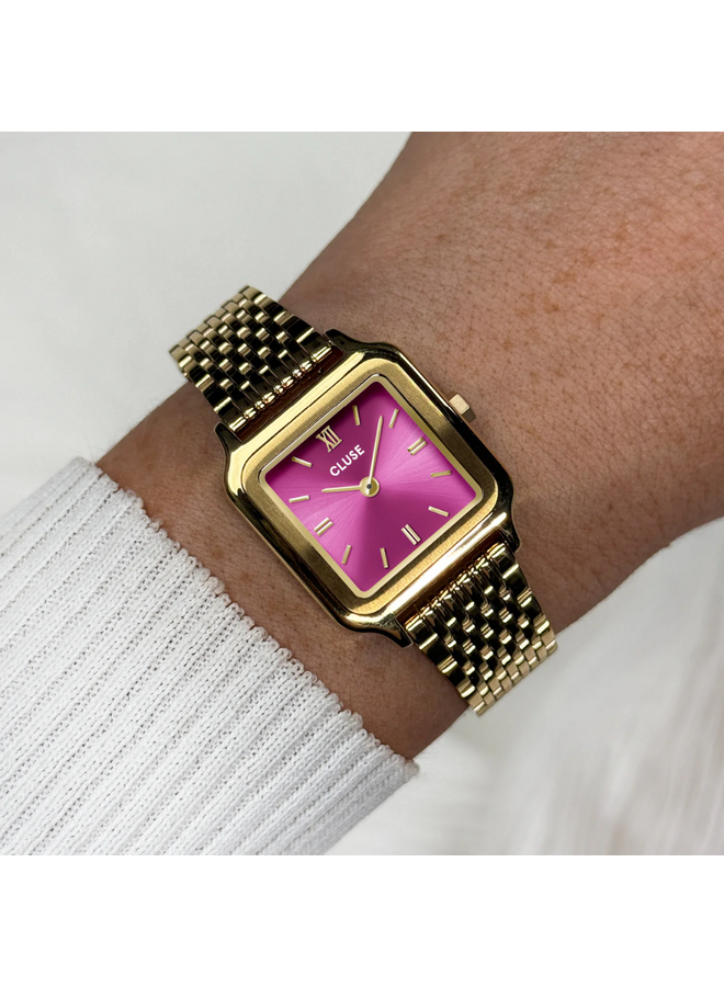 CLUSE horloge Gracieuse Petite Goudkleurig/Fuchsia Pink
