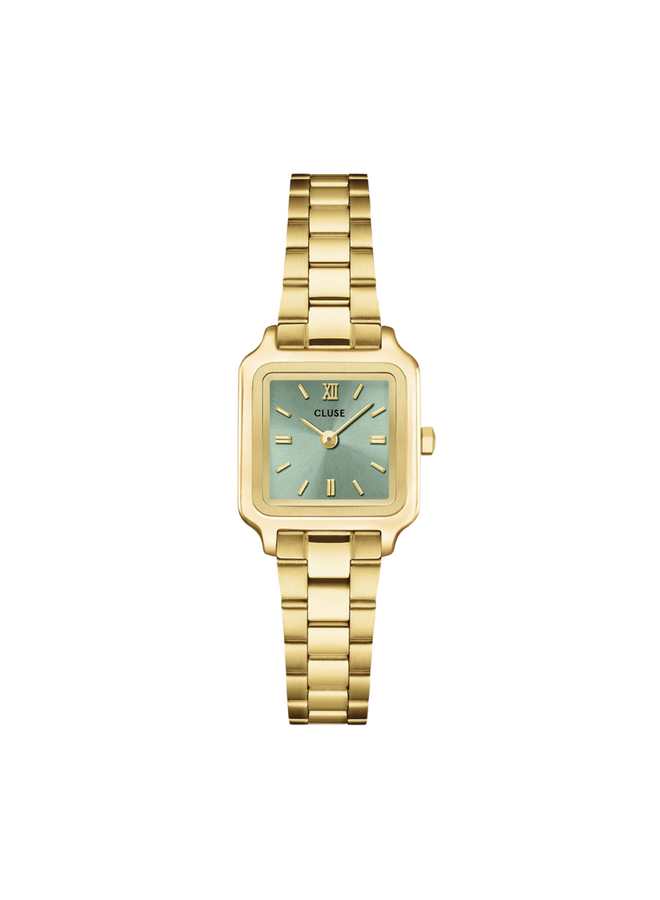 CLUSE horloge Gracieuse Mini Goudkleurig/Sage Green