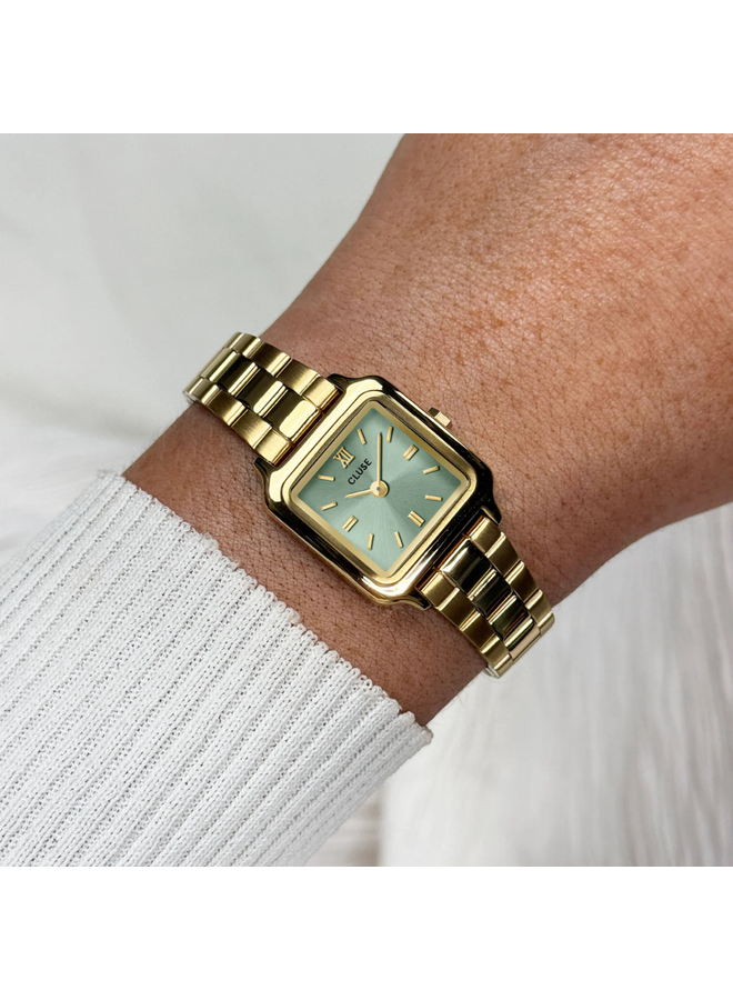 CLUSE horloge Gracieuse Mini Goudkleurig/Sage Green