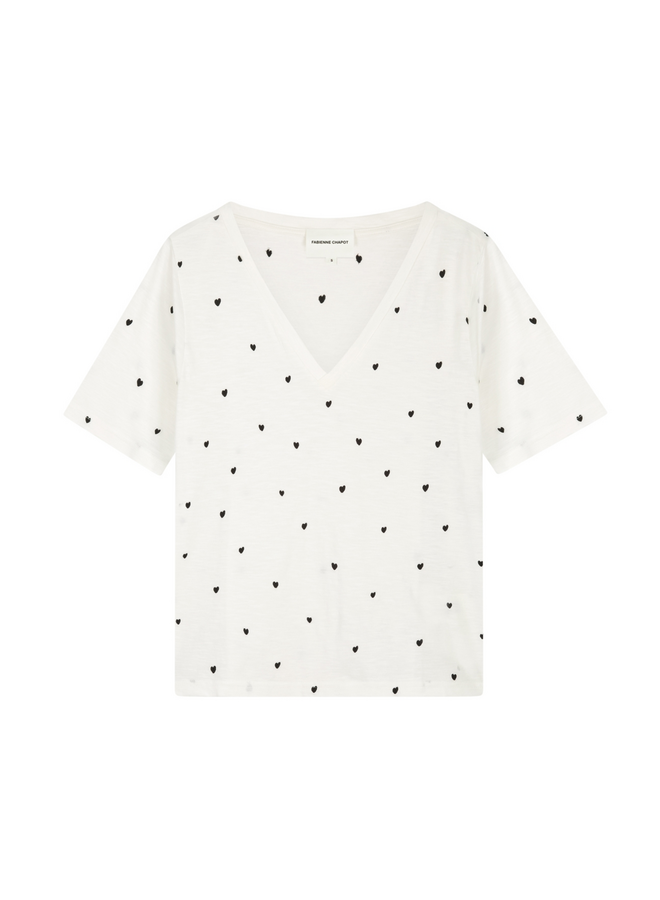 T-shirt Phil V-Neck Cosy White/Black