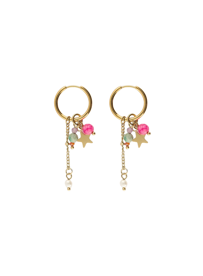 My Jewellery oorbellen Sterretjes/Koordjes Goudkleurig