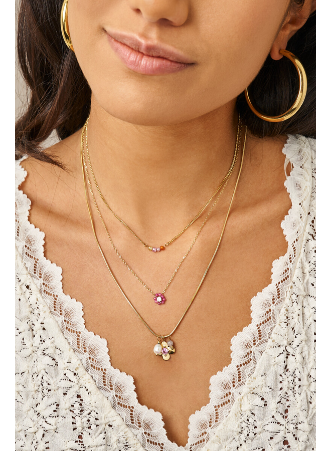 My Jewellery ketting Vier Kraaltjes Multi/Goudkleurig