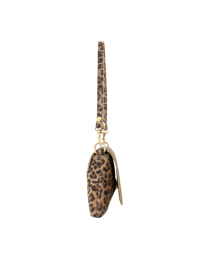Jewelz tas Lara Suède Leopard/Goudkleurig