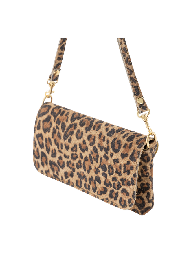 Jewelz tas Lara Suède Leopard/Goudkleurig