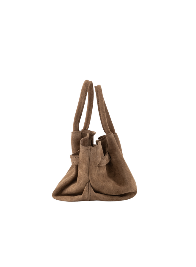 Jewelz tas Leonie Suède Taupe/Goudkleurig
