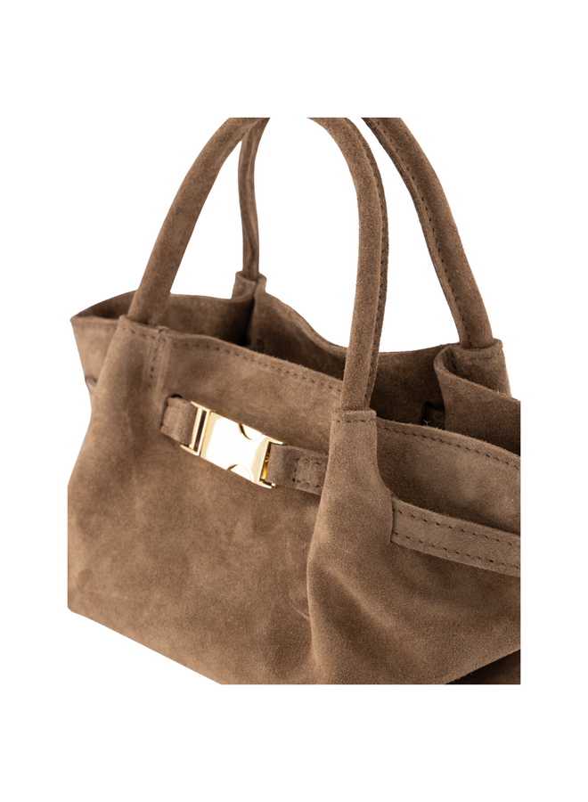 Jewelz tas Leonie Suède Taupe/Goudkleurig