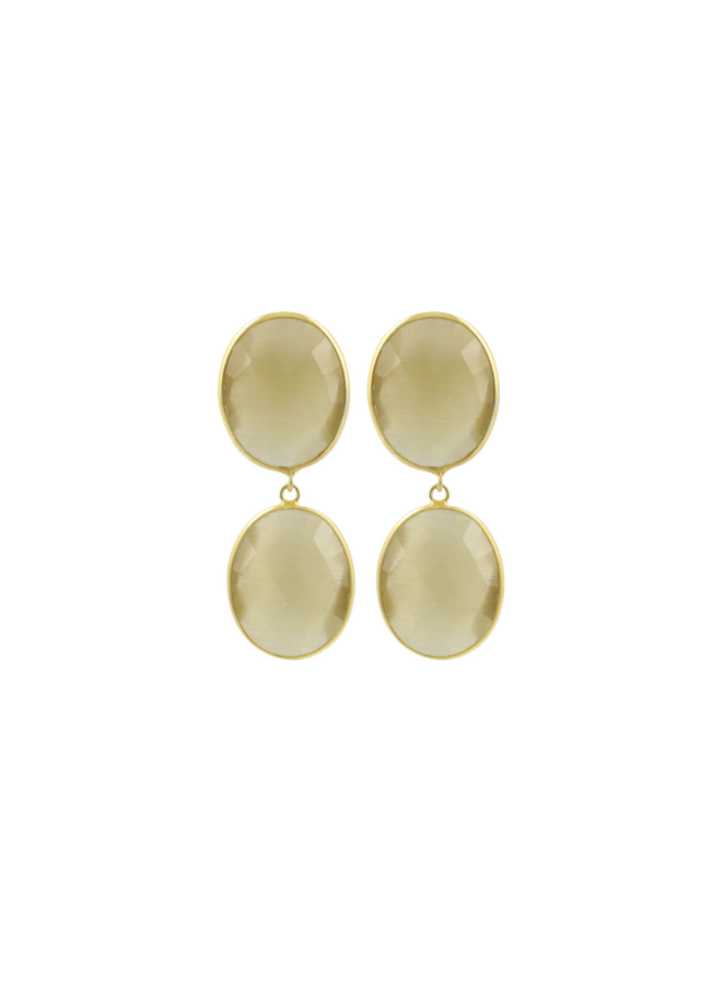 LOTT. oorbellen Camille Amber/Goud Verguld