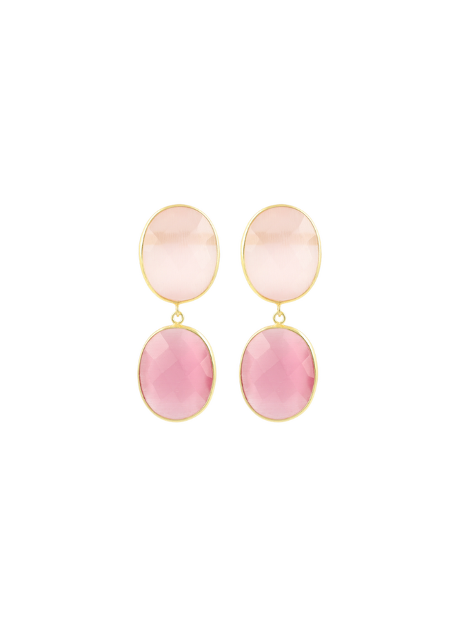 LOTT. oorbellen Camille Berry Pink/Goud Verguld