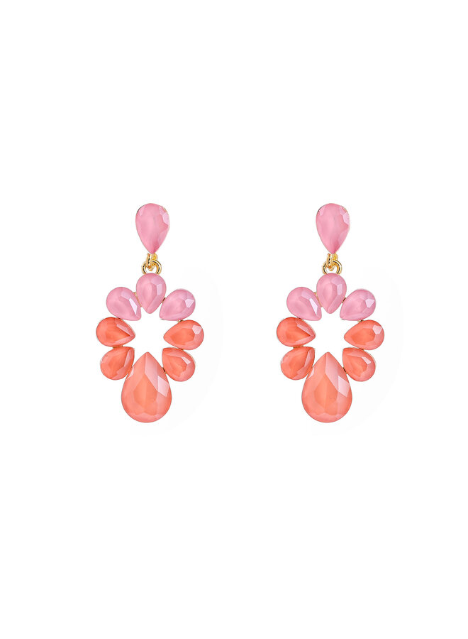 Day & Eve oorbellen E60010-2 Roze/Goudkleurig