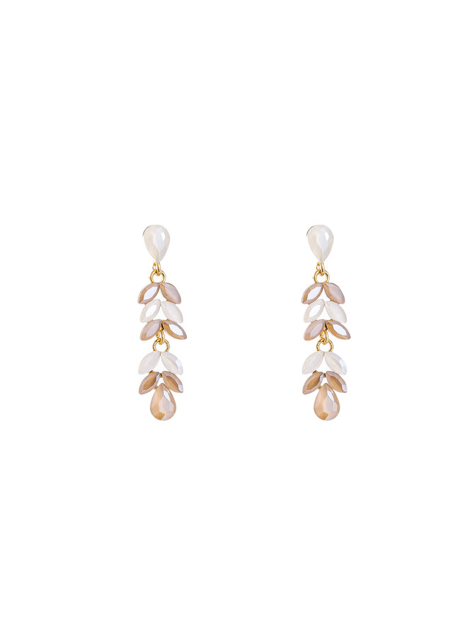 Day & Eve oorbellen E60012-1 Beige/Goudkleurig