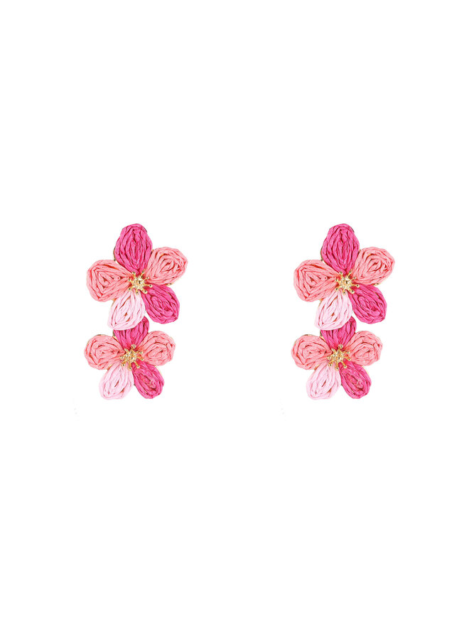 Day & Eve oorbellen E60042-3 Roze/Goudkleurig