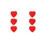 Day & Eve oorbellen E60043-3 Rood/Goudkleurig