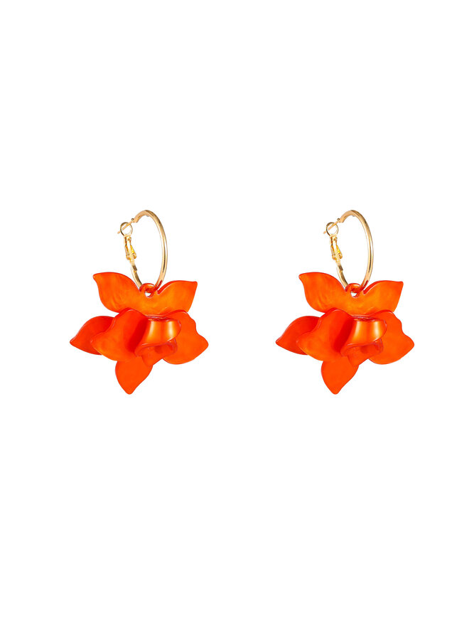 Day & Eve oorbellen E60055-3 Oranje/Goudkleurig