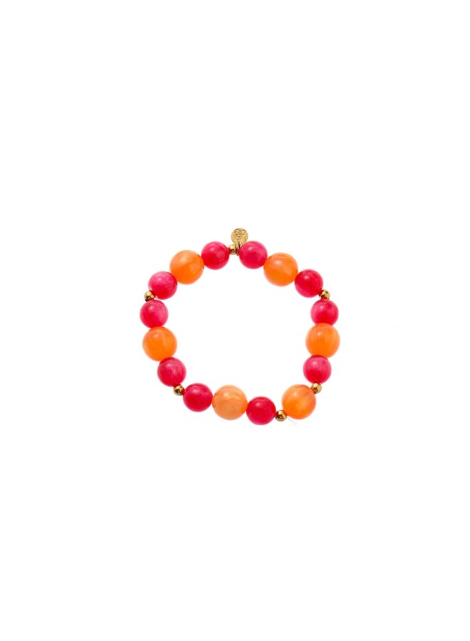 Day & Eve armband B56509-12 Roze/Oranje/Goudkleurig