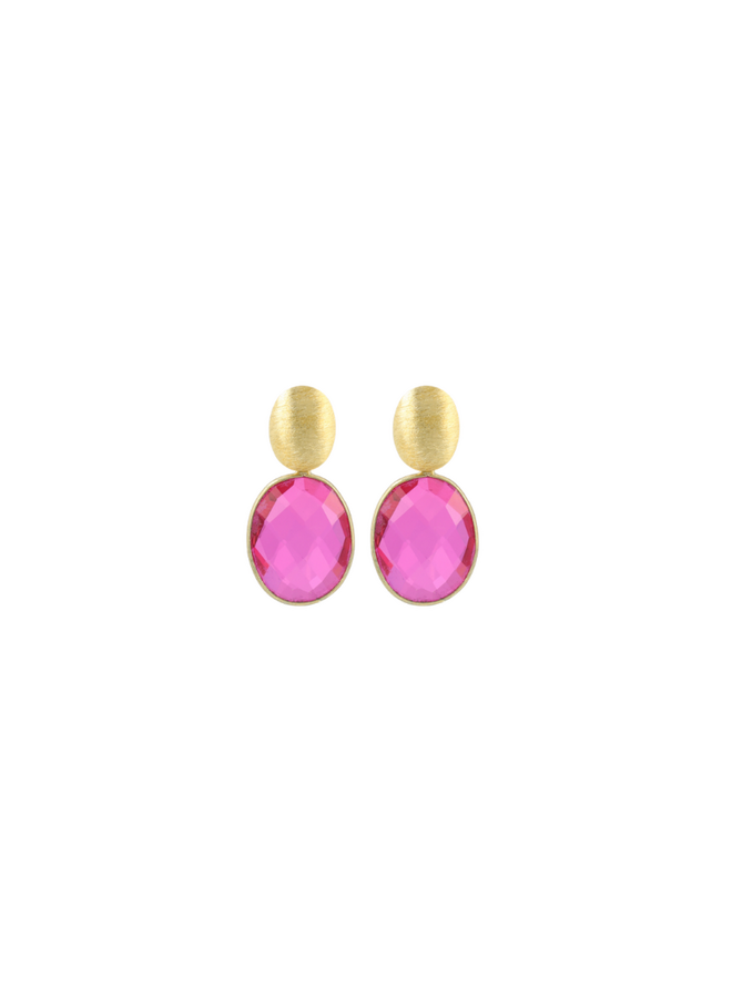 LOTT. oorbellen Giorgia S Fuchsia Roze/Goud Verguld
