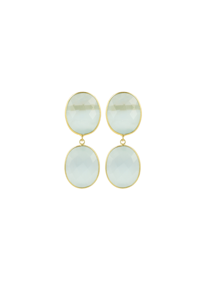 LOTT. oorbellen Camille Light Aqua/Goud Verguld