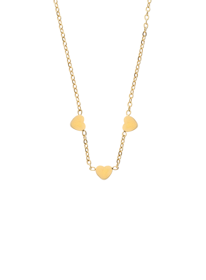 My Jewellery ketting Drie Hartjes Goudkleurig