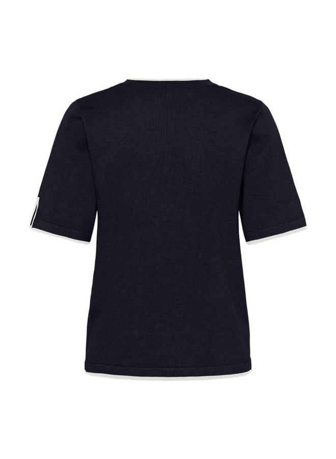 Top MilaSZ Contrast Stripe Night Sky Ice