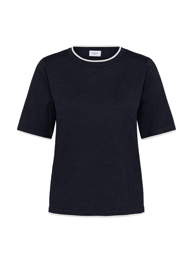 Top MilaSZ Contrast Stripe Night Sky Ice