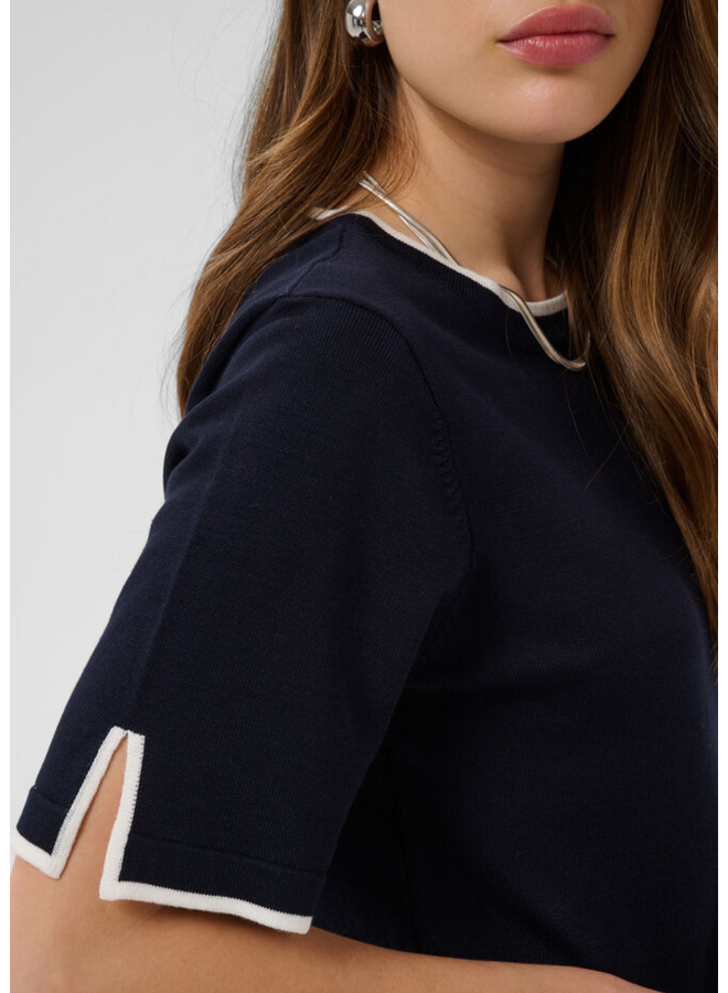 Top MilaSZ Contrast Stripe Night Sky Ice