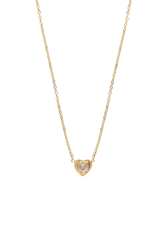 My Jewellery ketting Hartje Strass Goudkleurig