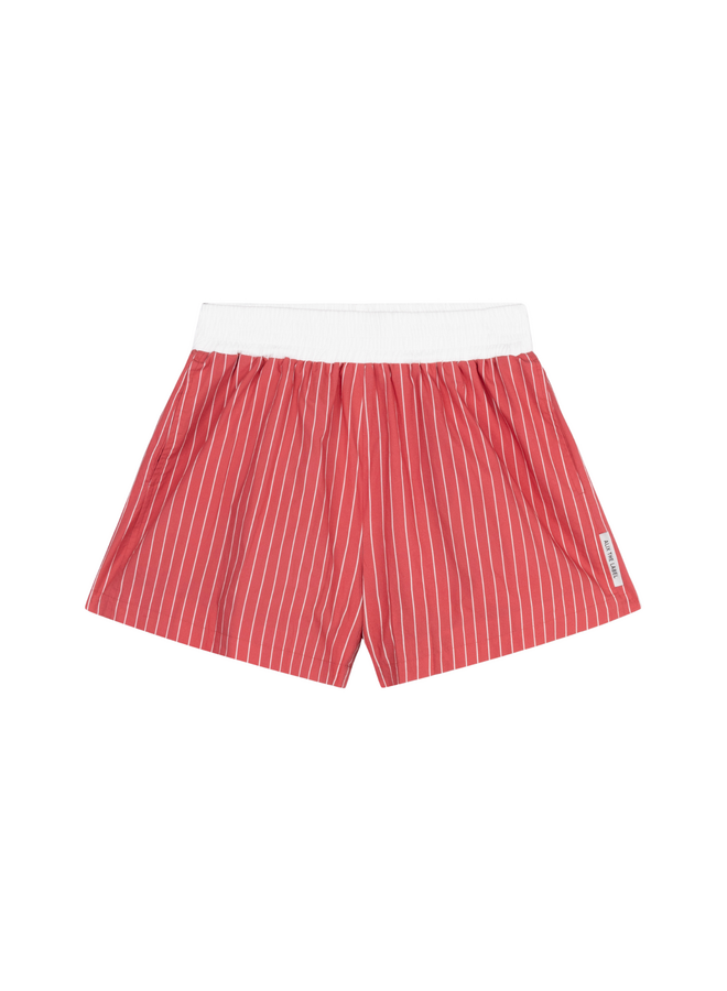 Short Striped Orange Red