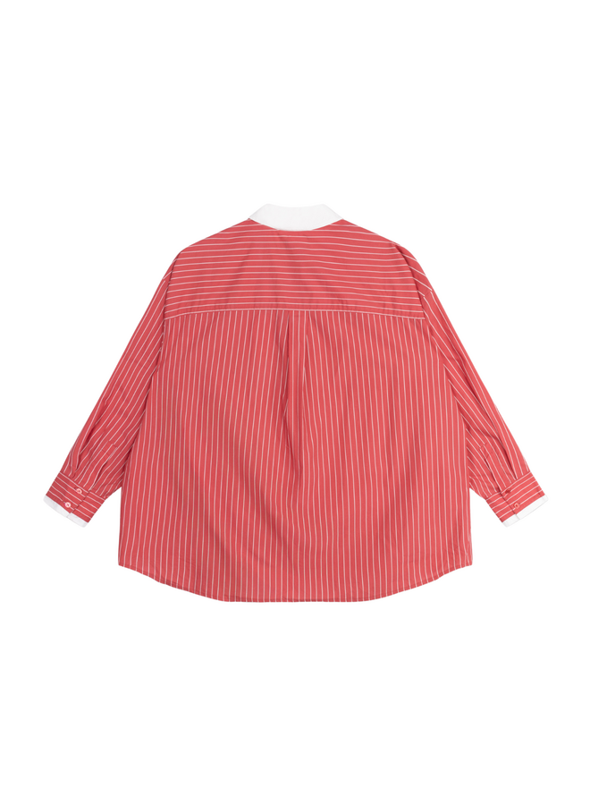 Blouse Oversized Striped Orange Red
