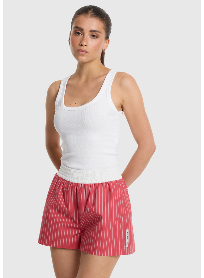 Short Striped Orange Red