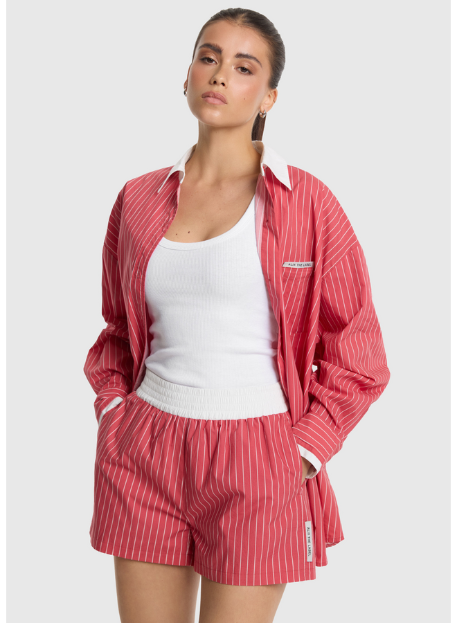 Short Striped Orange Red