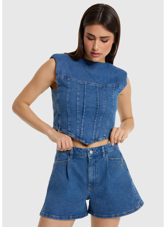 Top Corset Denim Blue