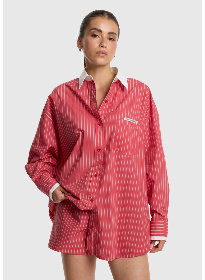 Blouse Oversized Striped Orange Red
