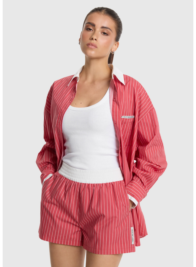 Blouse Oversized Striped Orange Red