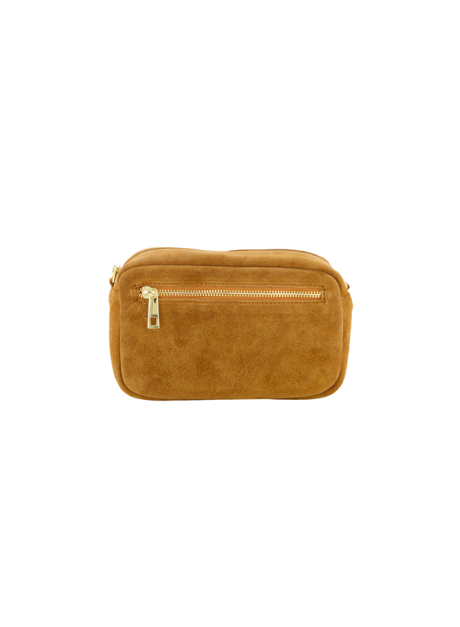 Jewelz tas Irene Suède Cognac/Goudkleurig