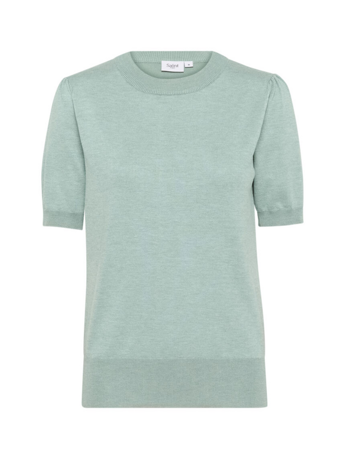 Top MilaSZ Korte Mouw Granite Green Melange