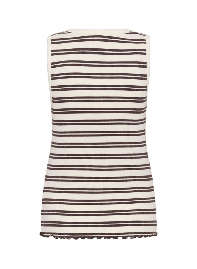 Top OlaliaSZ Chocolate Brown Ice Stripe