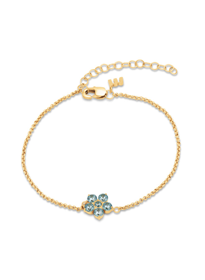 Melano Friends armband Annie Aquamarine Goudkleurig