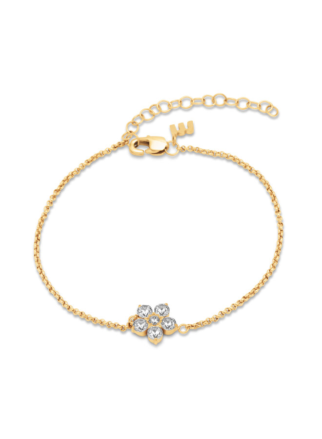 Melano Friends armband Annie Crystal Goudkleurig