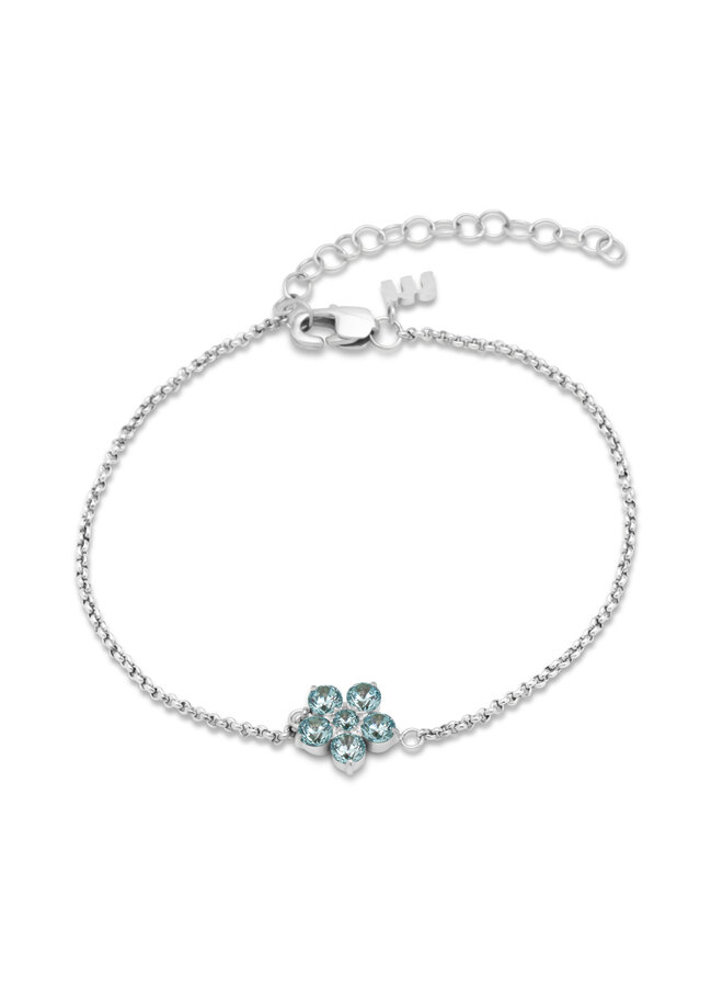 Melano Friends armband Annie Aquamarine Zilverkleurig