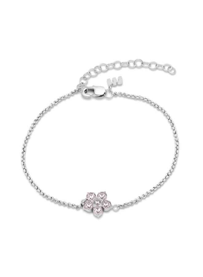 Melano Friends armband Annie Diamond L. Pink Zilverkleurig