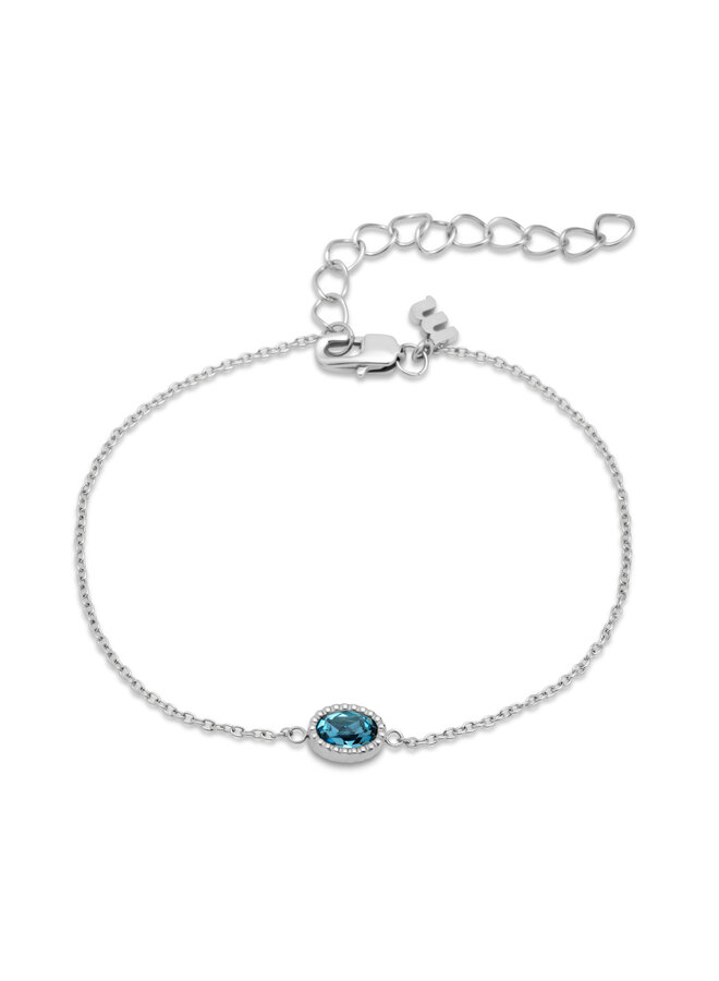 Melano Friends armband Auro Aquamarine Zilverkleurig