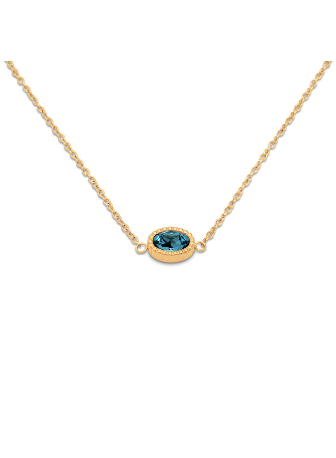Melano Friends ketting Auree Aquamarine Goudkleurig