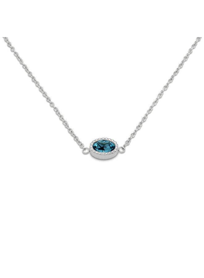 Melano Friends ketting Auree Aquamarine Zilverkleurig