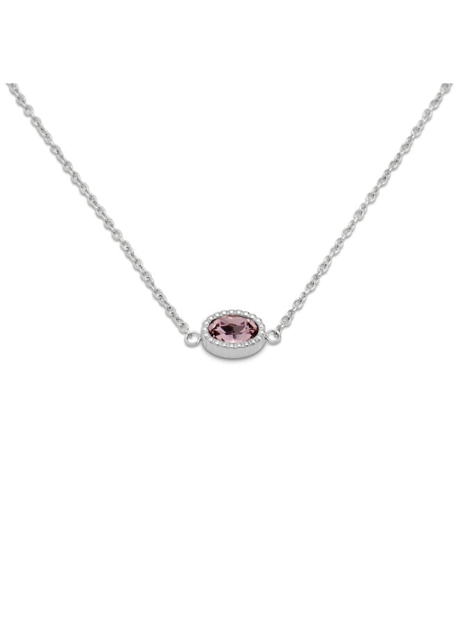 Melano Friends ketting Auree L. Amethyst Zilverkleurig